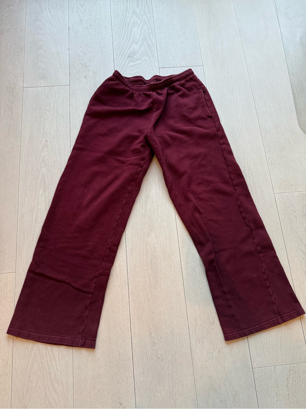 Brandy Melville Burgundy Wide-Leg sweatpants